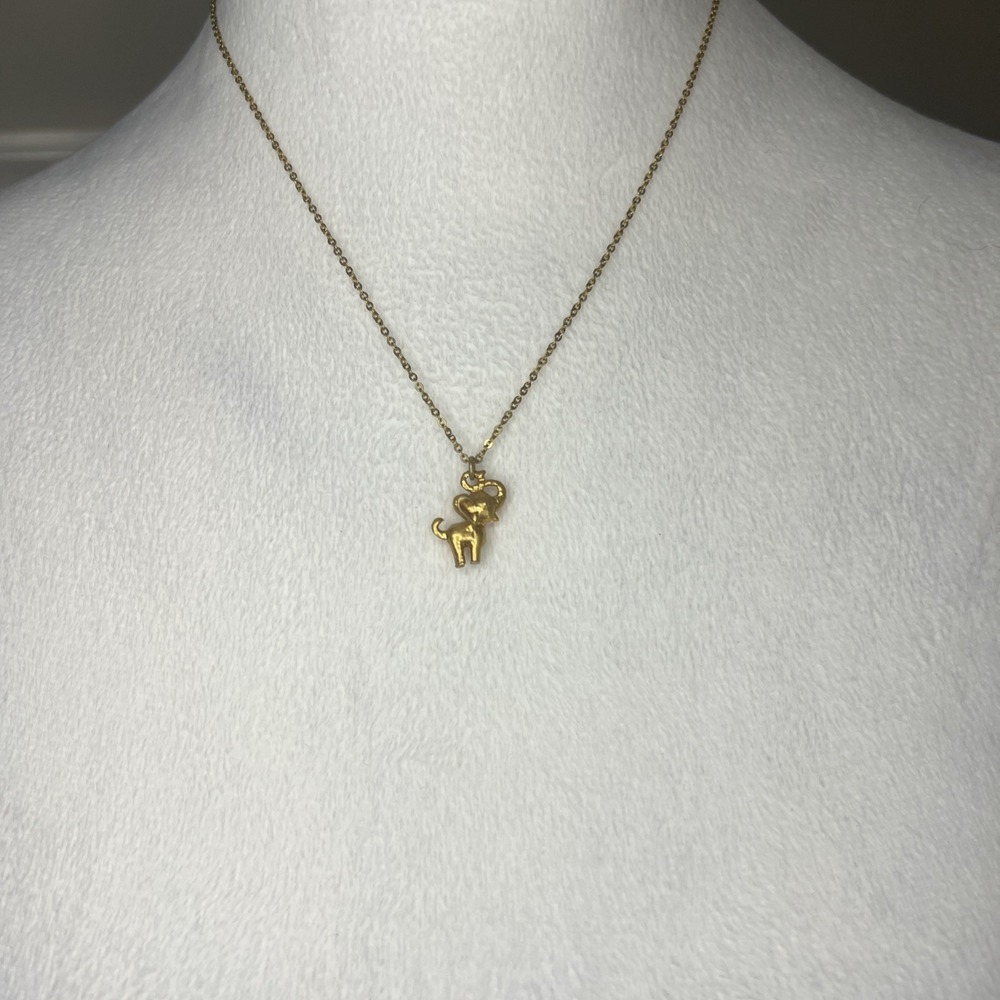 Ornamental Things Gold Elephant Charm Necklace 14K Plated